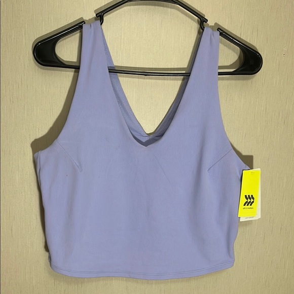all in motion Other - 🔵 All in motion NWT Light Purple V-Neck ribbed Crop padded sports bra xxl plus